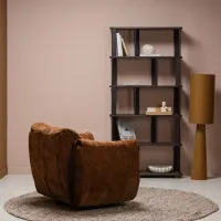 Baggy draaifauteuil 3D chenille middenbruin